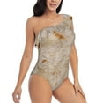 thumbnail image 3 of Sikiie Tortilla Print Women One Piece Swimsuits Tummy Control One Shoulder Bathing Suits Ruffle Swimwear, From S to XXL-X-Large, 3 of 6