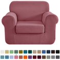 thumbnail image 1 of CHUN YI Stretch 2-Piece Checks Sofa Cover with Cushion Cover Slipcover, 1 of 6