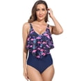 thumbnail image 1 of Women's Plus Size Sexy Bikini High Waist Ruffle Belly One Piece Swimsuit S-2XL, 1 of 3