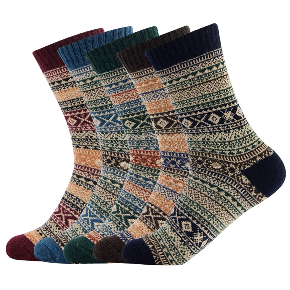 5pairs of thick winter socks for women warm and comfortable wool Christmas socks 