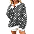 thumbnail image 6 of Axdhxbd Oversized Sweatshirt for Women Mock Neck Sweatshirts Fashion Polka Dot Print Long Sleeve Pullover Tops Loose Fit Fall Winter Going Out Sweatshirts S-4XL, 6 of 9