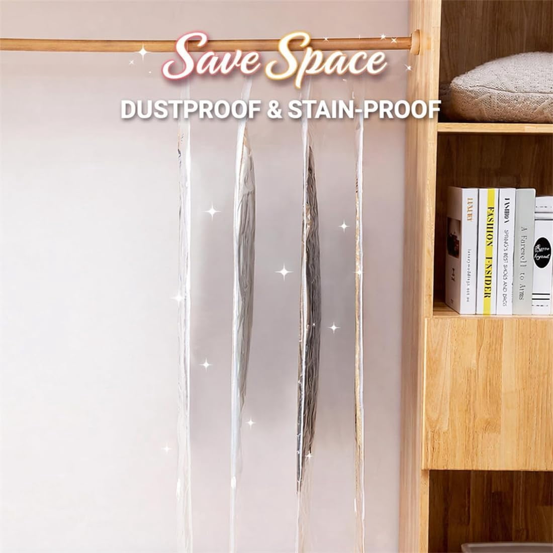 Hanging Vacuum Storage Bags Reusable for Coats Suits