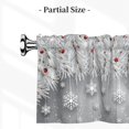 thumbnail image 3 of 1 Panel Winter Snowflakes Kitchen Valances for Window 54"x18" Christmas Falling Silver Snow Short Rod Pocket Xmas Tree Red Berry Curtain Valance for Bathroom Living Room Decor, 3 of 7