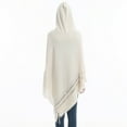 thumbnail image 3 of HBYJLZYG Womens Hooded Shawl Wrap Cape, Crochet Versatile Tassel Irregular Hem Sweater Tops, 3 of 6
