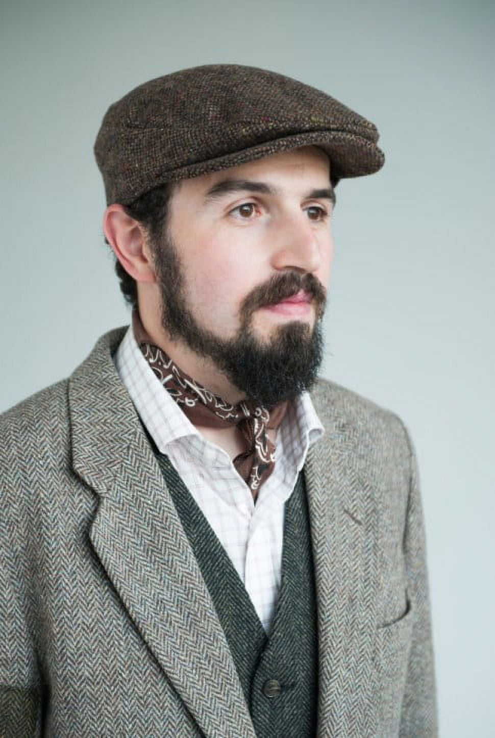 Hanna Hats of Donegal Vintage Flat Cap 100% Wool Tweed Men's Irish Hat Handcrafted in Ireland