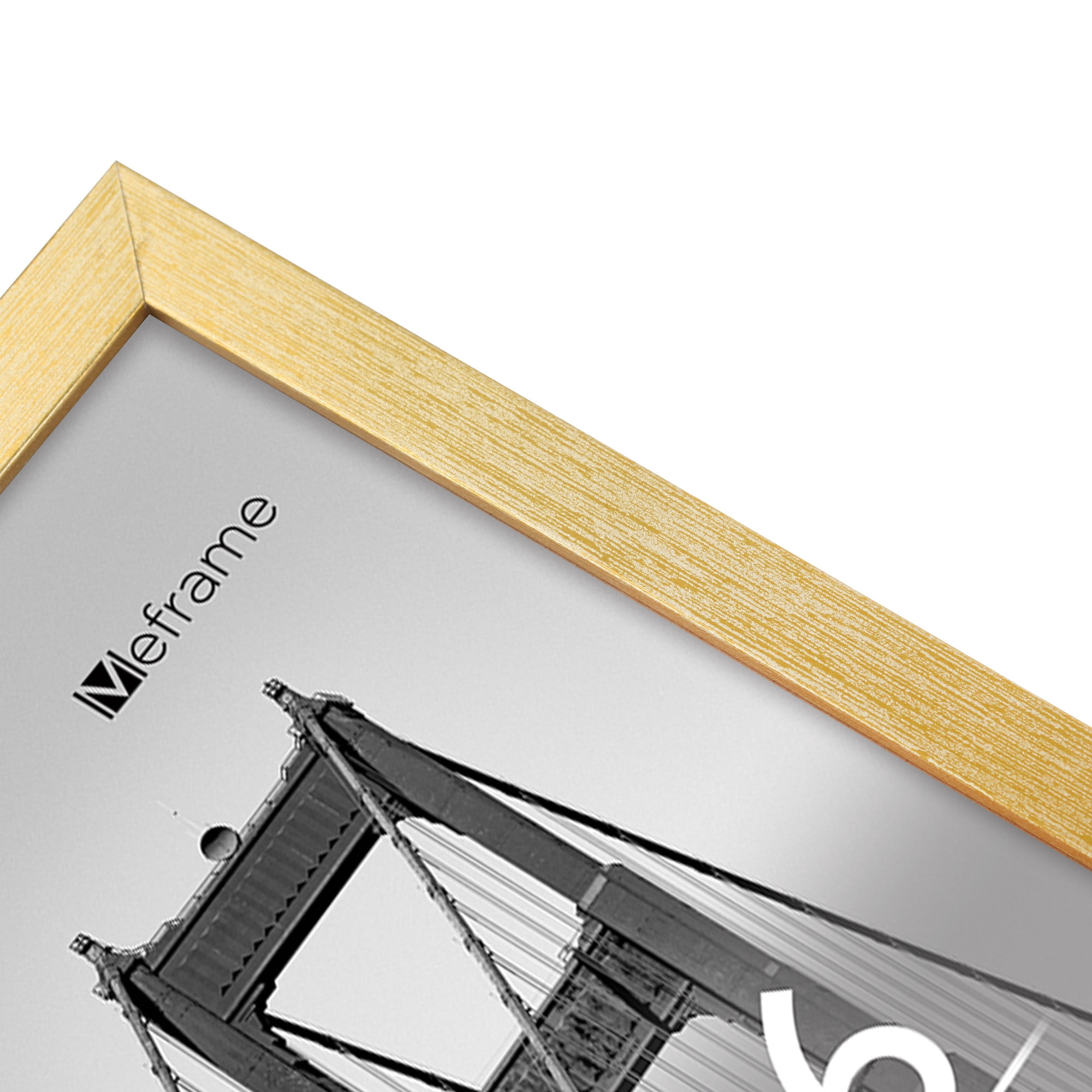 Meframe 10 PACK Wooden Collage Picture Frame Set, Wall or Tabletop Display Photo Frames, Multiple Sizes Including 8x10, 5x7, 4x6, Gold