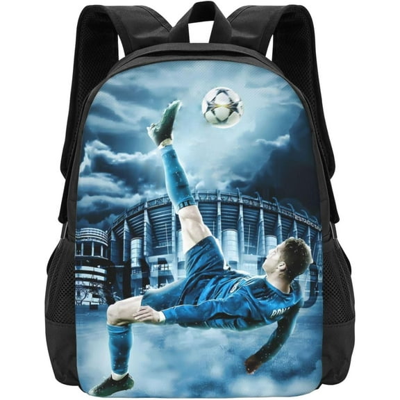 #7 Ronaldo Adult Simplicity Backpacks Bag Laptop Bag Bookbag Backpack 16.5 Inch For Daily, Black