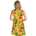 thumbnail image 2 of Bixox Robe Sans Manches à Imprimé Légumes Colorés pour Femmes avec Poches, Robe Décontractée Longueur Genou pour l'Été-TTG, 2 of 7