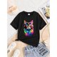 thumbnail image 1 of Summer T-Shirts for, Featuring Colorful Kittens, Regular Casual Style, Available in Multiple Colors., 1 of 5