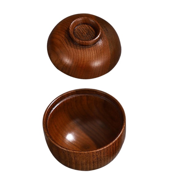 Niceauty Soup Bowls with Lids Wooden Bowl with Lid Light Brown 1Pcs