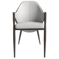 thumbnail image 4 of LeisureMod Sante Dining Chair, Mid-Century Modern Upholstered Leather Dining Arm Chair with Iron Legs for Kitchen and Dining Room (White/Bordeaux), 4 of 8