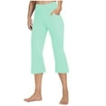 thumbnail image 2 of AherBiu Capri Yoga Pants for Women High Waisted Micro Flare Leg Workout Gym Athletic Capris with Pockets, 2 of 7