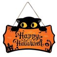 thumbnail image 1 of Ltdhehe Happy Halloween Sign Front Door Cute Cat Halloween Front Door Decorations Halloween Door Sign Cute Cat Wall Wall Sign Plaque For Halloween Party, 1 of 4