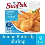 SeaPak Jumbo Butterfly Shrimp with Crispy Breading, Easy to Bake, Frozen, 9 oz
