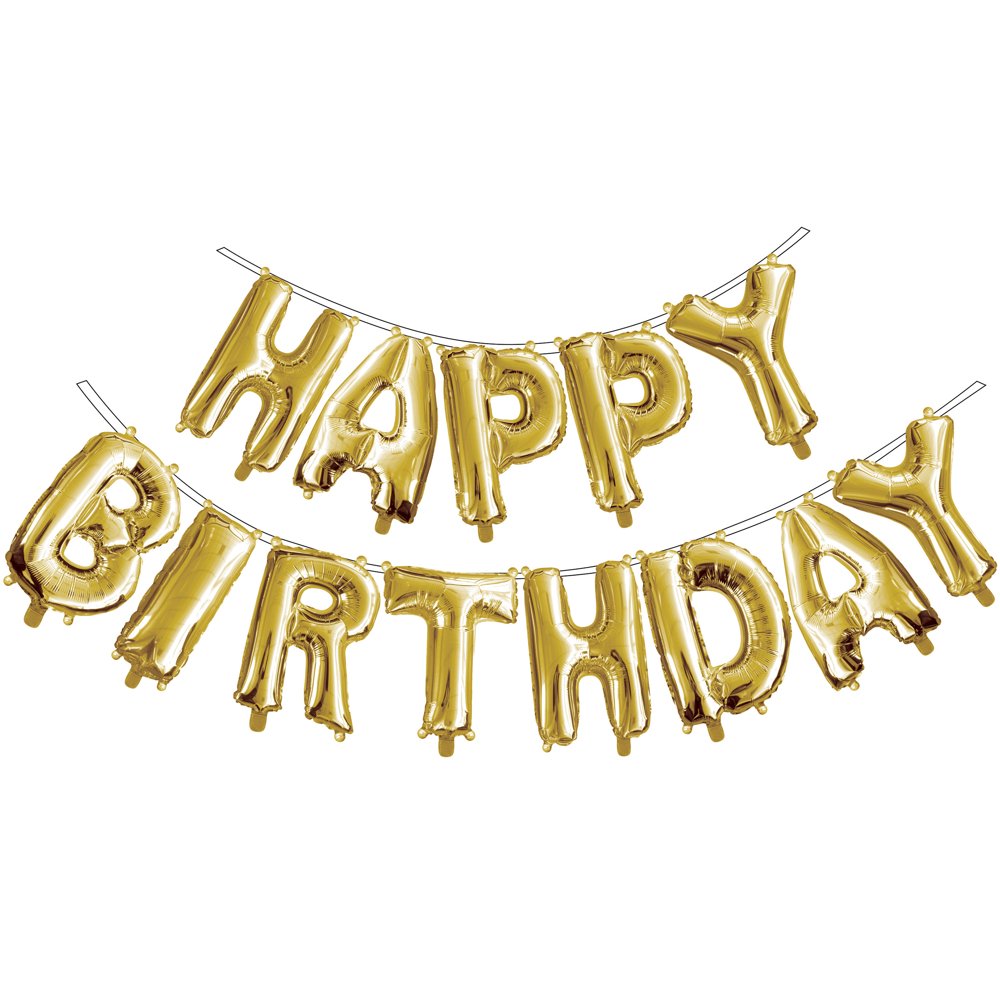 Gold 16" Happy Birthday Balloon