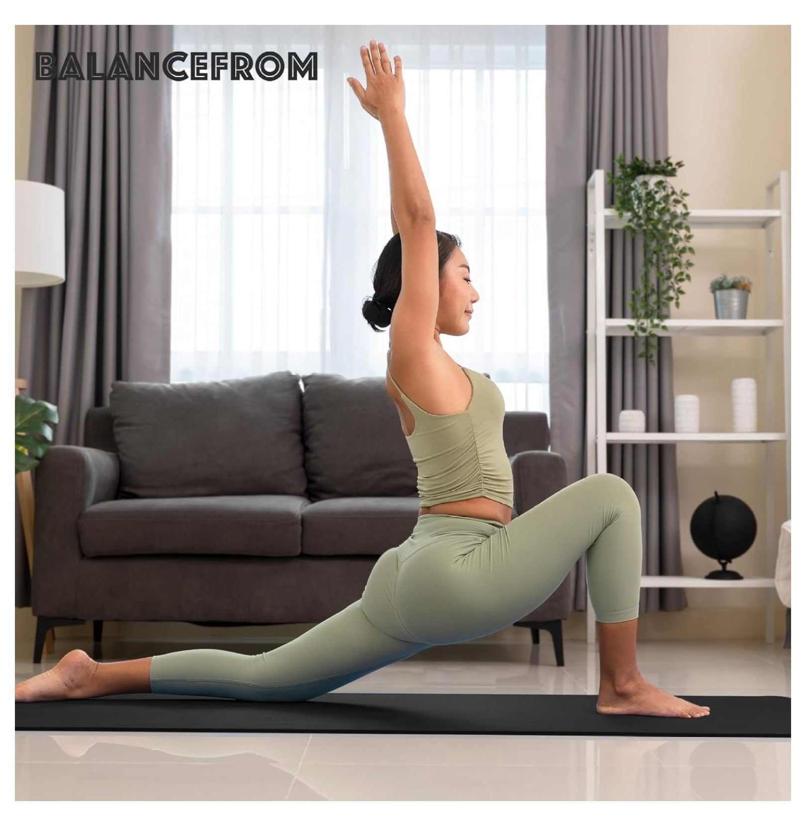 Yoga Mat with Knee Pad - 71x24 Inch Extra Thick Non-Slip Mat for Yoga, Pilates & Fitness - Includes Carrying Strap & Cushion - Home, Studio, Gym