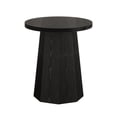 thumbnail image 3 of Fnova Farmhouse Round End Table, Wooden Side Table with Octagonal Base, Nightstand Pedestal Accent Furniture for Living Room, Bedroom, 3 of 13