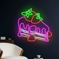 thumbnail image 2 of Handmadetneonsign Strawberry Cake Neon Sign, Fruit Cake LED Sign, Cream Cake Neon Light, Bakery Led, 2 of 5