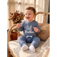 thumbnail image 6 of Cenuakty Fall Outfit Long Sleeve Letter Embroidery Romper Drawstring Pants, 6 of 9