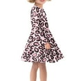 thumbnail image 2 of Suhoaziia Pink T-Shirt Swing Dress for Youth Girls 3-4 Years Gradient Leopard Print Skater Skirt A-Line Pleated Comfy Playwear Winter Holiday Jumpskirt, 2 of 7