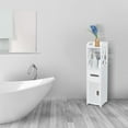 thumbnail image 2 of Ktaxon PVC Small Bathroom Storage Cabinet with Doors & Shelves & Paper Holders Freestanding, White, 2 of 10