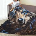 thumbnail image 6 of Pofeuu Vintage Blue Floral Wolf Print Ultra-Soft Micro Fleece Blanket,for Bed Or Sofa,All Season Throw Blankets Flannel Blanket-40"x30", 6 of 7
