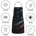 thumbnail image 6 of Yiaed American Flag Waving Print Print Kitchen Apron with Hand Wipe Pockets,Big Pocket,Aprons for Women with Pockets, Waterproof for Cooking Baking, 6 of 7