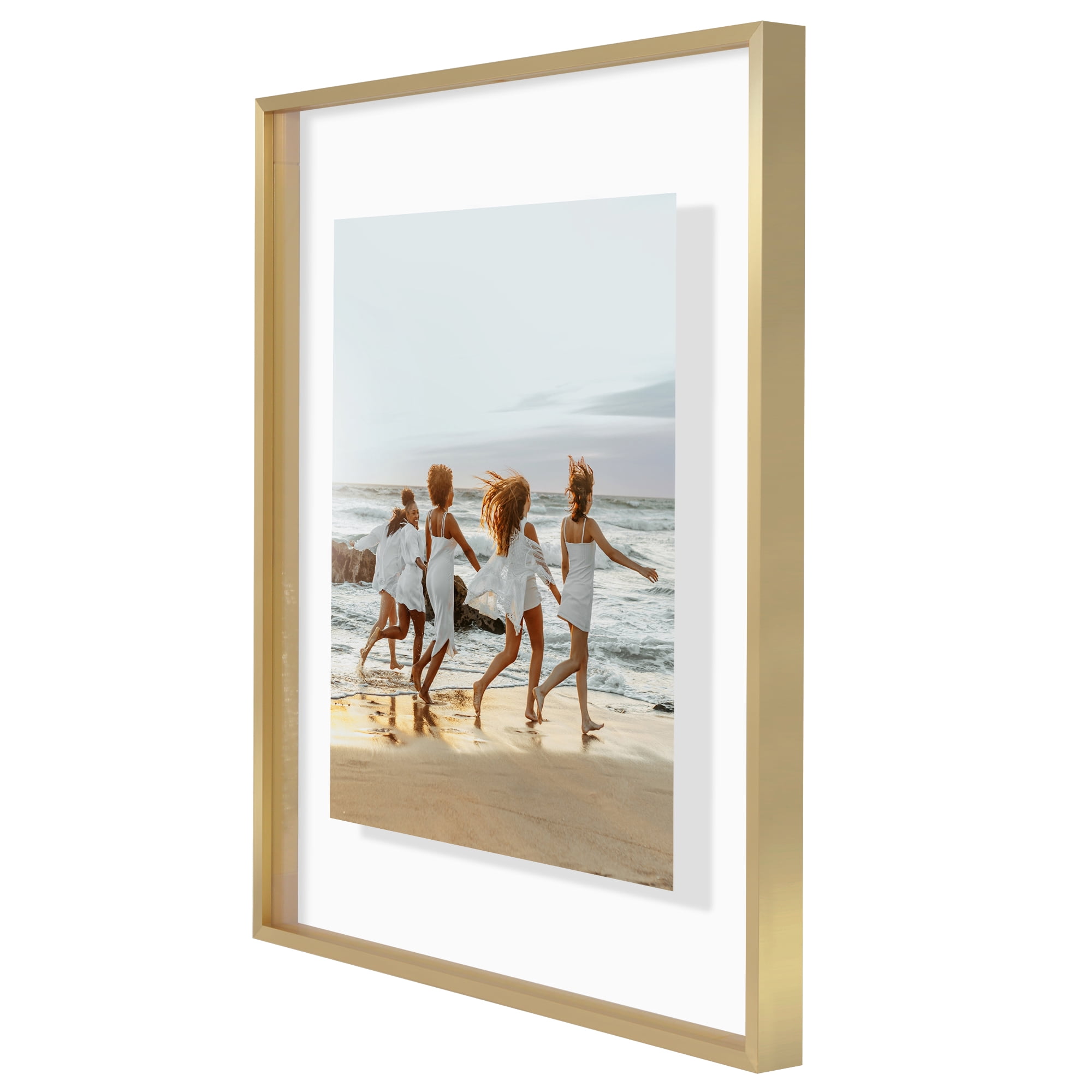Americanflat 16x20 Picture Frame with Shatter-Resistant Glass Aluminum Floating Display Photo Signature - Gold