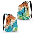 thumbnail image 5 of SCRAWLGOD Tie-Dye Print Multicolored School Backpack for Boys Girls Backpack for Kids Teens Elementary Middle School 17” Large Knapsack with Padded Strap, 5 of 7