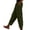Green, variant on Womens Crinkle Corduroy Harem Pants Elastic Waist Side Button Detail Loose Cropped Casual Trousers with Pockets,S