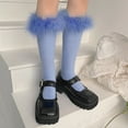 thumbnail image 2 of HNMKIU Women's Fashionable Thermal Sport Socks Medium Length Winter Stockings for Everyday Comfort and Warmth Blue,One Size, 2 of 7