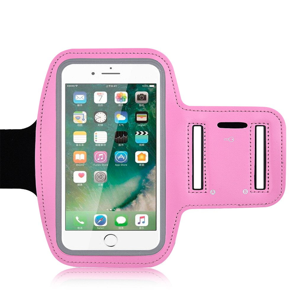 Water Resistant Sports Armband Key Holder IPhone 6 6S Plus Galaxy S6 S5 Red