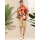 thumbnail image 3 of Lars Amadeus Camisas hawaianas de playa con botones estampados florales tropicales de verano para hombre Naranja Púrpura XXL Unique Bargains Camisas, 3 of 6