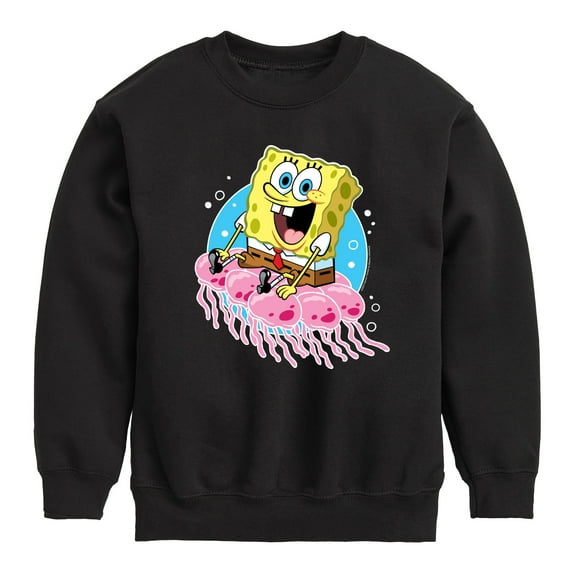 SpongeBob SquarePants - Spongebob And Jellyfish - Toddler & Youth Crewneck Fleece Sweatshirt