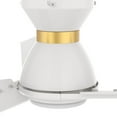 thumbnail image 4 of 52" 3 Blades Flush Mount Indoor Ceiling Fan with Remote and Light, White/Gold, 4 of 8