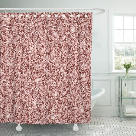Rose Colored Shower Curtain PKNMT Beautiful Festive Gold Rose The Wedding Birthday Valentine Day Shower Curtain 60x72 inches ()