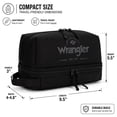 thumbnail image 3 of Wrangler Unisex Travel Toiletry Bag Waterproof Hanging Dopp Kit Dual‑Layer Wet‑Dry Separation Cosmetic Organizer, Black, 3 of 7