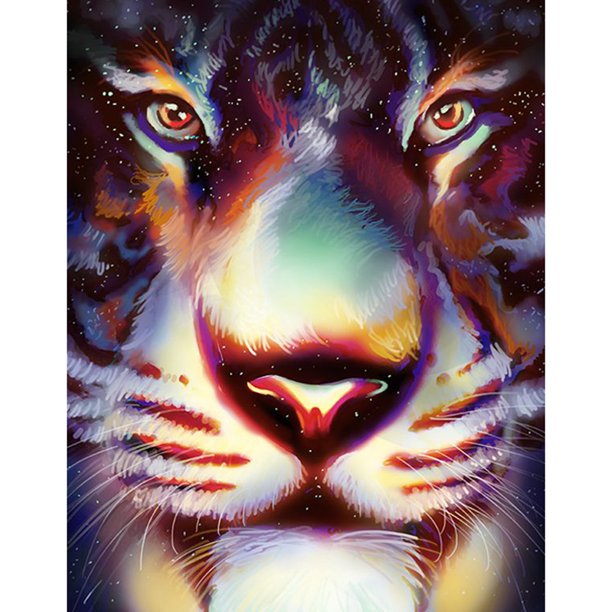 Pintura de diamante (DE4921) tigre 5D DIY juegos de costura cuadrada punto de cruz 45x60cm Hugtrwg Para estrenar