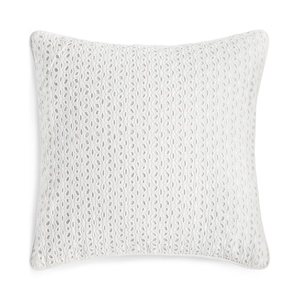 Martha Stewart Collection Eyelet Diamond White 18″ Square Decorative