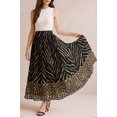 thumbnail image 2 of Moomaya Women's Chiffon Maxi Skirt with Lining - 40" Long Printed Skirt for Beach, Summer Outfits, High Waist Flowy Skirt, 2 of 7