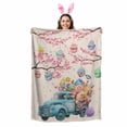 thumbnail image 2 of Throw Blanket Fleece Throw Blanket 50x80in, Farm Blue Truck Rose Flower Easter Egg Soft Lightweight Bed Blankets Spring Cherry Vintage Linen Fuzzy Couch Blankets for All Season, 2 of 9