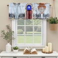 thumbnail image 3 of Puerto Rico Flag Window Valance Curtain Retro Wall and Door Star Stripe Rod Pocket Short Curtain for Living Room, Bedroom & Kitchen Window Decor 42x18in, 3 of 8