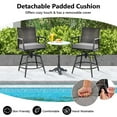 thumbnail image 4 of Costway 360° Swivel Bar Stool Set of 4 Counter Height Bar Chair with Metal Frame, 4 of 7