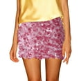 thumbnail image 6 of YTCAMLO Womens Sequin Mini Skirts Sparkly Fashion Pencil Skirt Night Out Low Waist Bodycon Skirts Glitter Rave Outfits Streetwear, Pink XS, 6 of 6