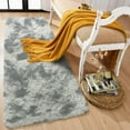 thumbnail image 4 of IR Imperial Rooms Shaggy Rug 3x5ft for Bedroom Fluffy Shag Rug Anti-Slip Living Room Washable Soft Carpet Tie Dye Light Gray, 4 of 6