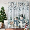 thumbnail image 4 of Winter Snowman Elk Squirrel Shower Curtains for Bathroom, Christmas Tree Floral Leaves Waterproof Fabric Shower Curtain for Bathroom Bathtub Decoration, Machine Washable, 36"x72", 4 of 9