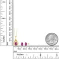thumbnail image 2 of Gem Stone King 10K Yellow Gold Pink Created Sapphire and White Diamond Pendant and Earrings Jewelry Set for Women (1.51 Cttw, with 18 inch Chain), 2 of 3