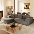 thumbnail image 6 of Furmax 108"  L-Shape Boneless Chaise Sectional Sofa Cloud Couch Sectional Corduroy Couch Set with Deep Seat for Living Room,Chenille Gray, 6 of 8