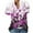 Purple, variant on Women Summer Tops Women V Neck Blouse Short Sleeve Tunic Shirts Floral Print Tee Shirts Lightweight Tops Athletic Long Sleeve Short Athletic Ling Long Sleep Purple XL