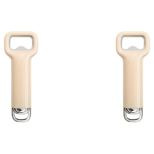 Toystoory Abridor de botellas Manual, removedor de tapa de cocina portátil, Picnic portátil, eliminación de tapa personalizada, apertura para Beige 2Conjunto